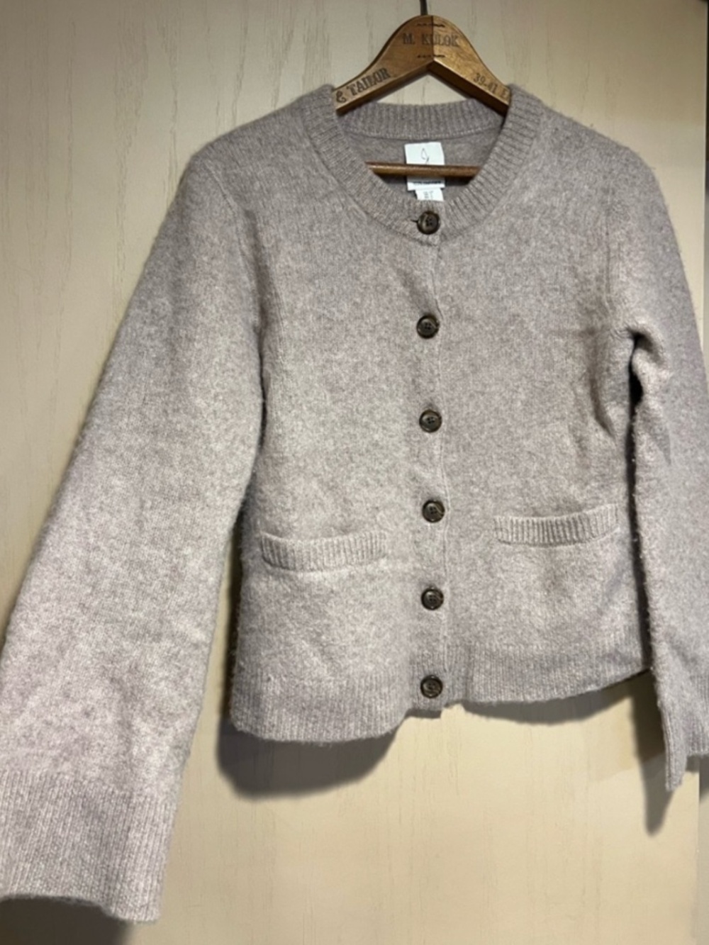 Women's Cashmere Button-Front Cardigan Sweater - Taupe